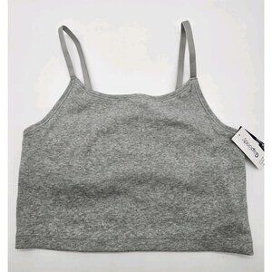 Gap Body Crop Cami Womens Size Medium Gray Built in Bra Adustable Straps
